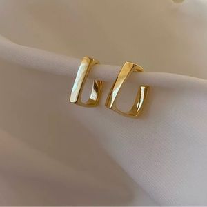 18K gold plated square hoop earrings